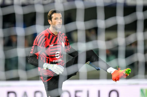Milánó Antonio Mirante Portréja Olasz Futball Serie Mérkőzésen Hellas Verona — Stock Fotó