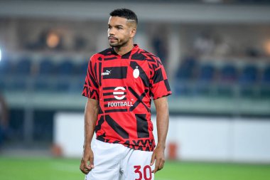 İtalya 'nın Verona kentinde 16 Ekim 2022' de oynanan Marcantonio Bentegodi Stadyumu 'nda oynanan Hellas Verona FC - AC Milan (Portreler Arşivi) maçı sırasında Milan' ın Junior Messias portresi