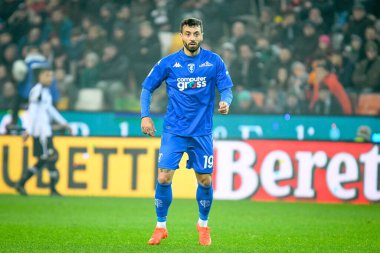 Empoli 'nin İtalyan futbolu Serie A maçında çekilen Francesco Caputo portresi Udinese Calcio vs Empoli FC (portreler arşivi) Udine, İtalya' daki Dacia Arena stadyumunda, 4 Ocak 2023 - Fotoğraf: Ettore Griffon