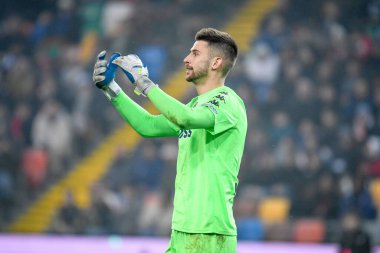 Empoli 'nin Guglielmo Vicario portresi İtalyan futbolu Serie A maçında Udinese Calcio vs Empoli FC (portreler arşivi) Friuli - Dacia Arena stadyumu, Udine, İtalya' da, 4 Ocak 2023