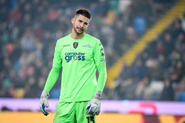 Empoli 'nin Guglielmo Vicario portresi İtalyan futbolu Serie A maçında Udinese Calcio vs Empoli FC (portreler arşivi) Friuli - Dacia Arena stadyumu, Udine, İtalya' da, 4 Ocak 2023