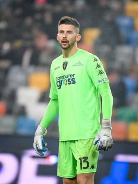 Empoli 'nin Guglielmo Vicario portresi İtalyan futbolu Serie A maçında Udinese Calcio vs Empoli FC (portreler arşivi) Friuli - Dacia Arena stadyumu, Udine, İtalya' da, 4 Ocak 2023