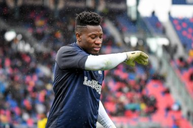 İtalya futbol takımı Serie A maçında Inter 'in Andre' Onana portresi Bologna FC vs Inter - FC Internazionale (portreler arşivi) Bologna, İtalya 'daki Dall' Ara stadyumunda, 26 Şubat 2023 - Fotoğraf: Ettore Griffoni