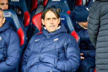 İtalya futbol takımı Serie A maçında teknik direktör Simone Inzaghi 'nin portresi Bologna FC vs Inter - FC Internazionale (portreler arşivi) Bologna, İtalya' daki Dall 'Ara stadyumunda, 26 Şubat 2023 - Fotoğraf: Ettore Griffoni