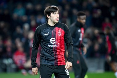 İtalya 'nın Udine şehrindeki Friuli - Dacia Arena stadyumunda oynanan Udinese Calcio vs AC Milan (portreler) maçı sırasında Milano' nun Sandro Tonali portresi 18 Mart 2023 - Fotoğraf: Ettore Griffoni