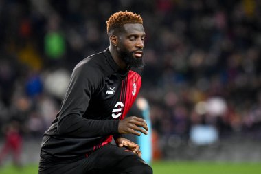 Milan 'ın Tiemoue Bakayoko portresi İtalya' nın Udine şehrindeki Dacia Arena Stadyumu 'nda oynanan Udinese Calcio - AC Milan maçında ısınma turunda çekildi.