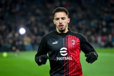 Milan 'ın Ismael Bennacer portresi İtalyan futbolu Serie A karşılaşmasında Udinese Calcio - AC Milan (portreler arşivi) maçı sırasında Udine, İtalya' da Dacia Arena Stadyumu 'nda 18 Mart 2023