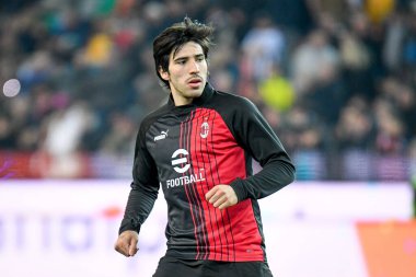 Milan 'ın Sandro Tonali portresi İtalyan futbolu Serie A maçında Udinese Calcio - AC Milan (portreler arşivi) maçında Udine, İtalya' da bulunan Dacia Arena stadyumunda 18 Mart 2023 - Fotoğraf: Ettore Griffoni