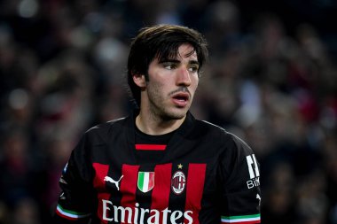 İtalya 'nın Udine şehrindeki Friuli - Dacia Arena stadyumunda oynanan Udinese Calcio vs AC Milan (portreler) maçı sırasında Milano' nun Sandro Tonali portresi 18 Mart 2023 - Fotoğraf: Ettore Griffoni