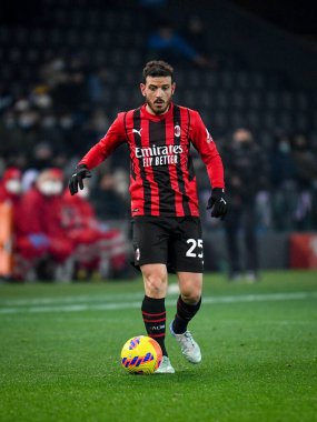 Milan 'dan Alessandro Florenzi İtalyan futbolu Serie A karşılaşmasında Udinese Calcio ile AC Milan (portreler arşivi) Udine, İtalya' da Dacia Arena Stadyumu, 11 Aralık 2021 - Fotoğraf: Ettore Griffoni