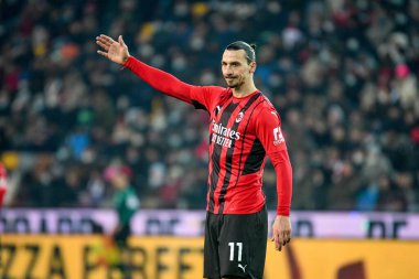 Milan 'ın İtalya futbolu Serie A maçında Zlatan Ibrahimoviç' in portresi Udinese Calcio ile AC Milan (portreler arşivi) maçı Udine, İtalya 'da Dacia Arena Stadyumu' nda, 11 Aralık 2021 - Fotoğraf: Ettore Griffoni