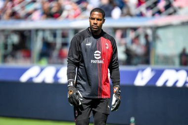 Milan 'ın Mike Maignan portresi İtalyan futbolu Serie A maçında Bologna FC Milan' a karşı Bologna Dall 'Ara stadyumunda, 15 Nisan 2023 - Fotoğraf: Ettore Griffoni