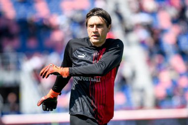 İtalya 'nın Bologna Dall' Ara Stadyumu 'nda oynanan İtalya futbolu Serie A karşılaşmasında Milan' ın Siprian Tatarusanu portresi. 15 Nisan 2023 - Fotoğraf: Ettore Griffoni