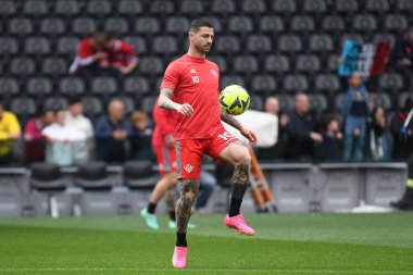 Cremonese 'in Cristian Buonaiuto portresi İtalyan futbolu Serie A karşılaşması sırasında Udinese Calcio ile ABD Cremonese maçında Udine' deki Dacia Arena Stadyumu, Udine, İtalya, 23 Nisan 2023