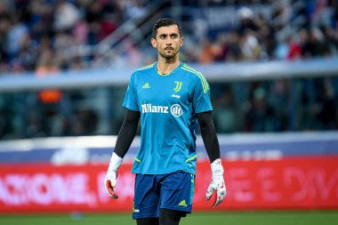 İtalya 'nın Bologna FC - Juventus FC (portreler arşivi) maçı sırasında İtalya' nın Bologna kentindeki Renato Dall 'Ara stadyumunda yapılan Juventus' un Mattia Perin portresi.