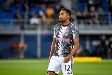 İtalya futbol takımı Serie A maçında Juventus FC 'ye karşı Bologna FC (portreler arşivi), İtalya' nın Bologna kentindeki Renato Dall 'Ara stadyumunda 30 Nisan 2023 tarihinde yapılan Alex Sandro portresi.