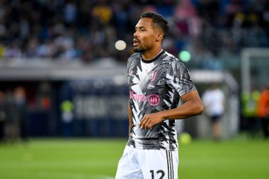 İtalya futbol takımı Serie A maçında Juventus FC 'ye karşı Bologna FC (portreler arşivi), İtalya' nın Bologna kentindeki Renato Dall 'Ara stadyumunda 30 Nisan 2023 tarihinde yapılan Alex Sandro portresi.