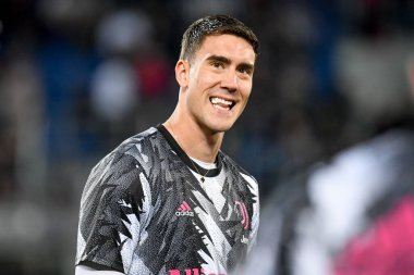 Juventus's Dusan Vlahovic portrait during italian soccer Serie A match Bologna FC vs Juventus FC (portraits archive) at the Renato Dall'Ara stadium in Bologna, Italy, April 30, 2023 - Credit: Ettore Griffoni clipart