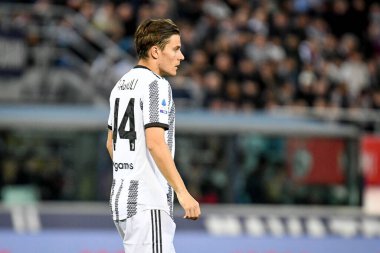 Juventus 'un İtalya futbolu sırasındaki Nicolo' Fagioli portresi A karşılaşması Bologna FC ile Juventus FC (portreler arşivi) Bologna, İtalya 'daki Renato Dall' Ara stadyumunda, 30 Nisan 2023 - Fotoğraf: Ettore Griffoni