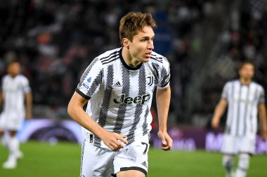 İtalya 'nın Bologna FC - Juventus FC (portreler arşivi) maçı sırasında İtalya' nın Bologna kentindeki Renato Dall 'Ara stadyumunda yapılan Juventus' un Federico Chiesa portresi.