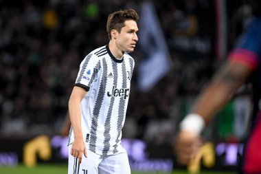 İtalya 'nın Bologna FC - Juventus FC (portreler arşivi) maçı sırasında İtalya' nın Bologna kentindeki Renato Dall 'Ara stadyumunda yapılan Juventus' un Federico Chiesa portresi.