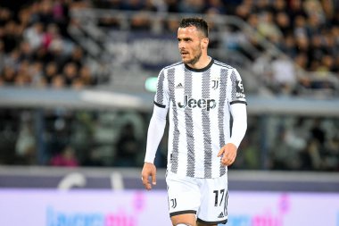 İtalya 'nın Bologna FC - Juventus FC (portreler arşivi) maçı sırasında İtalya' nın Bologna kentindeki Renato Dall 'Ara stadyumunda yapılan Juventus' un Filip Kostic portresi, 30 Nisan 2023