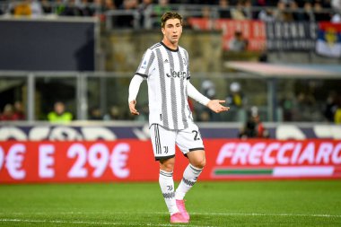 İtalya 'nın Bologna FC - Juventus FC (portreler arşivi) maçı sırasında İtalya' nın Bologna kentindeki Renato Dall 'Ara stadyumunda yapılan Juventus' un Fabio Miretti portresi, 30 Nisan 2023