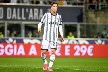 İtalya 'nın Bologna FC - Juventus FC (portreler arşivi) maçı sırasında İtalya' nın Bologna kentindeki Renato Dall 'Ara stadyumunda yapılan Juventus' un Fabio Miretti portresi, 30 Nisan 2023