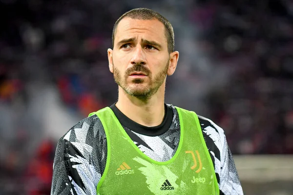 İtalyan futbolu Serie A maçında Juventus FC 'ye karşı Bologna FC (portreler arşivi), İtalya' nın Bologna kentindeki Renato Dall 'Ara stadyumunda 30 Nisan 2023' de yapılan Juventus 'un Leonardo Bonucci portresi.