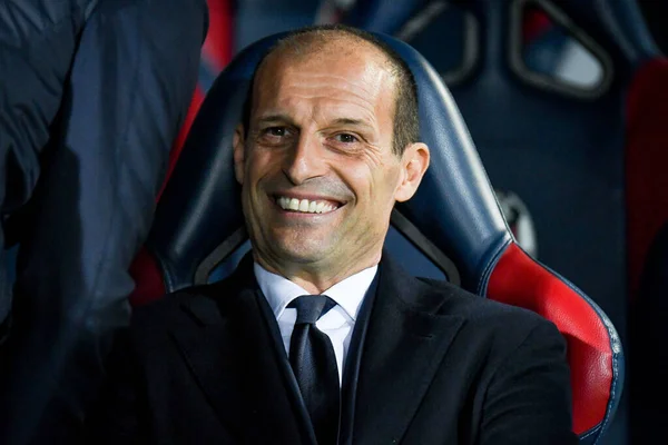 Entrenador Principal Juventus Massimiliano Allegri Retrato Durante Partido Fútbol Italiano —  Fotos de Stock