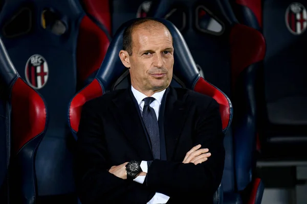 Entrenador Principal Juventus Massimiliano Allegri Retrato Durante Partido Fútbol Italiano —  Fotos de Stock