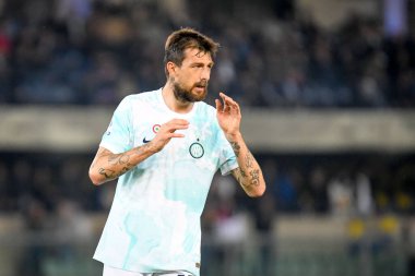 İtalya futbol takımı Serie A maçında Inter 'in Francesco Acerbi portresi Hellas Verona FC vs Inter - FC Internazionale (portreler arşivi) - Verona, İtalya' daki Marcantonio Bentegodi stadyumunda, 3 Mayıs 2023 - Fotoğraf: Ettore Griffoni