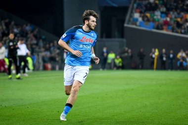 Napoli 'nin Khvicha Kvaratskhelia portresi İtalyan futbolu Serie A karşılaşmasında Udinese Calcio ile SSC Napoli (portreler arşivi) Udine, İtalya' da Dacia Arena stadyumunda, 4 Mayıs 2023 - Fotoğraf: Ettore Griffoni