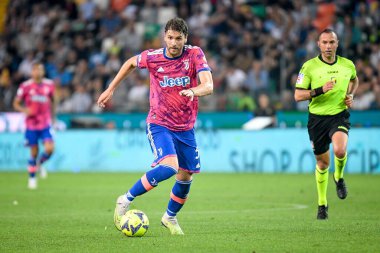 Juventus 'un Manuel Locatelli portresi İtalyan futbolu Serie A maçı sırasında Udinese Calcio ile Juventus FC (portreler arşivi) Udine, İtalya' da Dacia Arena Stadyumu 'nda, 4 Haziran 2023