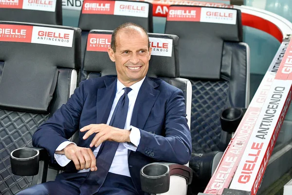 Retrato Del Entrenador Massimiliano Allegri Juventus Durante Partido Fútbol Italiano —  Fotos de Stock
