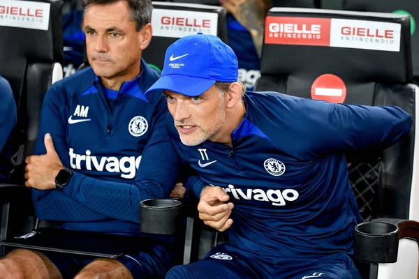 Treinador Chelsea Thomas Tuchel Durante Amistoso Jogo Futebol Udinese Calcio — Fotografia de Stock