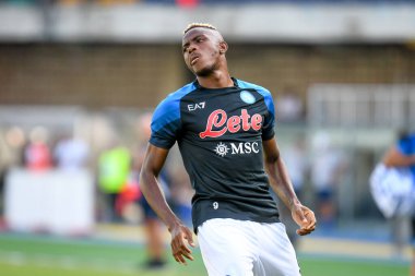 Napoli 'nin Victor Osimhen portresi İtalyan futbolu Serie A maçında Hellas Verona FC ile SSC Napoli (portreler arşivi) arasında İtalya' nın Verona kentindeki Marcantonio Bentegodi stadyumunda, 15 Ağustos 2022 - Fotoğraf: Ettore Griffoni