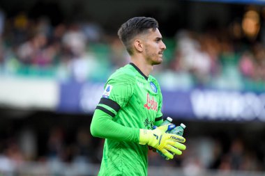 Napoli 'nin İtalya futbolu Serie A maçındaki Alex Meret portresi 15 Ağustos 2022' de İtalya 'nın Verona kentinde bulunan Marcantonio Bentegodi Stadyumu' nda Hellas Verona FC 'ye karşı SSC Napoli (portreler arşivi) maçı.