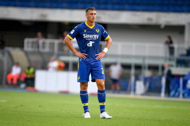 Verona 'nın Filippo Terracciano portresi İtalyan futbolu Serie A maçında Hellas Verona FC vs Atalanta BC (portreler arşivi) Verona, İtalya' da Marcantonio Bentegodi stadyumunda, 28 Ağustos 2022 - Fotoğraf: Ettore Griffoni