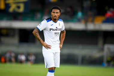 Atalanta 'nın İtalya futbolu Serie A maçındaki Ederson portresi, 28 Ağustos 2022' de İtalya 'nın Verona kentindeki Marcantonio Bentegodi stadyumunda Hellas Verona FC - Atalanta BC (portreler arşivi) maçında çekildi.