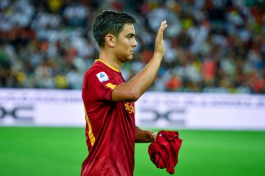 İtalyan futbolu Serie A maçında Roma 'nın Paulo Dybala portresi Udinese Calcio ile AS Roma maçında Udine, İtalya' daki Dacia Arena stadyumunda, Eylül 04, 2022 - Fotoğraf: Ettore Griffoni