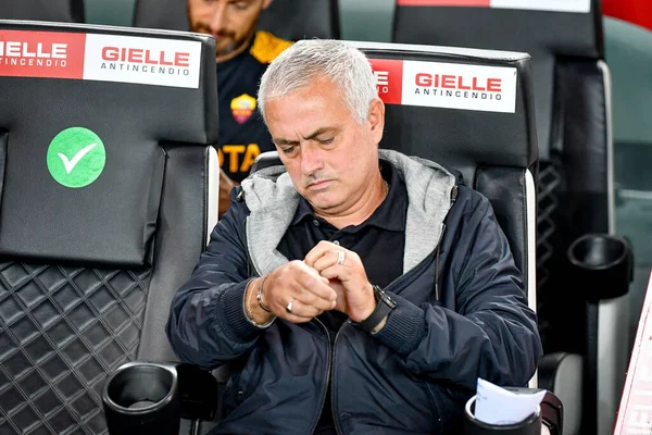 Roma Head Coach Jose Mourinho Portrait Italian Soccer Serie Match — Fotografia de Stock