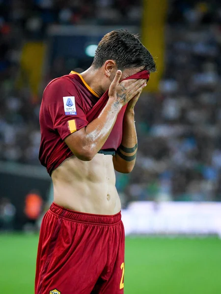 Retrato Paulo Dybala Roma Durante Partida Série Futebol Italiano Udinese — Fotografia de Stock