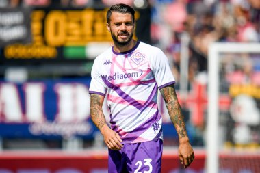 Fiorentina 'nın İtalya futbol takımı Serie A maçında Lorenzo Venuti portresi Bologna FC' ye karşı ACF Fiorentina (portreler arşivi) maçı Bologna, İtalya 'da Renato dall' Ara stadyumunda, 11 Eylül 2022 - Fotoğraf: Ettore Griffoni