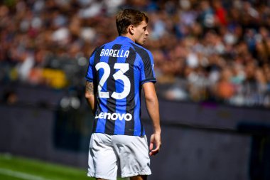 İtalya futbol takımı Serie A maçında Nicolo Barella 'nın portresi Udinese Calcio vs Inter - FC Internazionale (portreler arşivi) - Udine, İrlanda' da Dacia Arena Stadyumu 'nda 18 Eylül 2022 - Fotoğraf: Ettore Griffoni