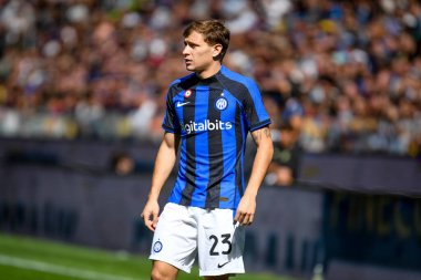İtalya futbol takımı Serie A maçında Nicolo Barella 'nın portresi Udinese Calcio vs Inter - FC Internazionale (portreler arşivi) - Udine, İrlanda' da Dacia Arena Stadyumu 'nda 18 Eylül 2022 - Fotoğraf: Ettore Griffoni