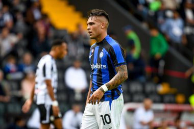 İtalya futbol ligi Serie A maçında Inter 'in Lautaro Martinez portresi Udinese Calcio vs Inter - FC Internazionale (portreler arşivi) Friuli - Dacia Arena Stadyumu, Udine, İrlanda, 18 Eylül 2022