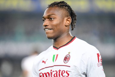 Milan 'ın Rafael Leao portresi İtalyan futbolu Serie A maçında Hellas Verona FC - AC Milan (portreler arşivi) maçı 16 Ekim 2022' de İtalya 'nın Milano kentinde Marcantonio Bentegodi Stadyumu' nda yapıldı.