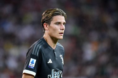 Juventus 'un Nicolo' Fagioli portresi İtalyan futbolu Serie A maçında Udinese Calcio, Juventus FC 'ye karşı Friuli - Dacia Arena stadyumu, Udine, İtalya - 20 Ağustos 2023