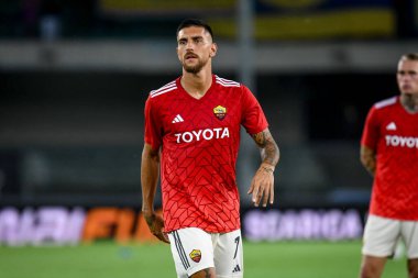 Roma 'nın Lorenzo Pellegrini portresi İtalyan futbolu Serie A maçında Hellas Verona FC - AS Roma maçında İtalya' nın Verona kentindeki Marcantonio Bentegodi stadyumunda, 26 Ağustos 2023 - Fotoğraf: Ettore Griffoni